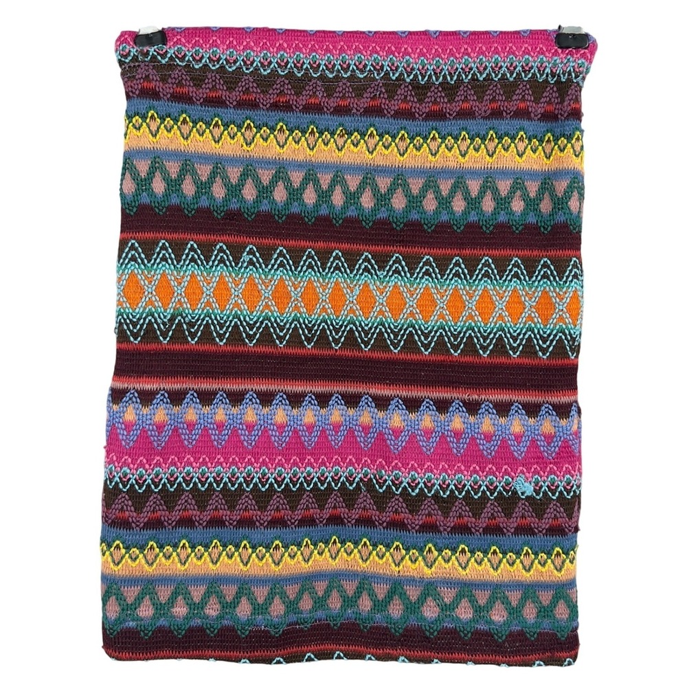 Vintage Wet Seal Y2K Tube Bandeaux Mini Skirt Multicolor Tribal Aztec Knit S